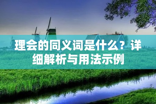 理会的同义词是什么?详细解析与用法示例