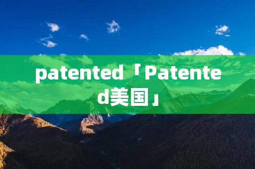 patented「Patented美国」