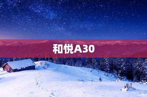 和悦A30:颠覆传统的时尚之选 和悦A30:颠覆传统的时尚之选