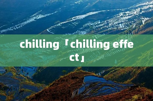 chilling「chilling effect」