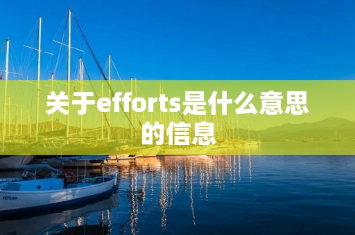 关于efforts是什么意思的信息 关于efforts是什么意思的信息