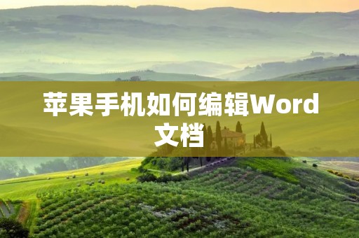 苹果手机如何编辑Word文档