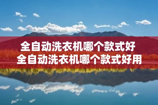 全自动洗衣机哪个款式好 全自动洗衣机哪个款式好用又实惠