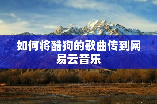 如何将酷狗的歌曲传到网易云音乐