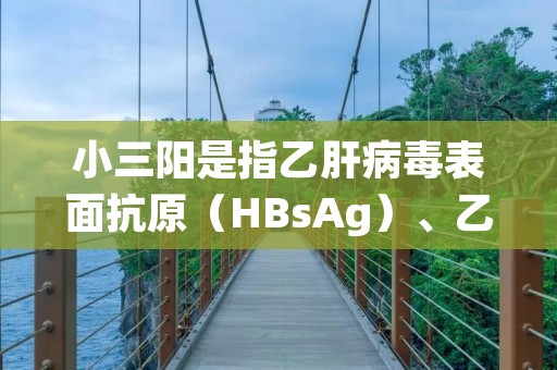 小三阳是指乙肝病毒表面抗原(HBsAg)、乙肝病毒e抗原(HBeAg)和乙肝病毒核心抗体(anti-HBc)三个指标中,前两个指标阳性,后一个指标阴性的一种情况。小三阳是乙肝感染的一种表现形式,也被称为“乙肝携带者”或“乙肝健康带原者”。乙肝是一种由乙型肝炎病毒(HBV)引起的肝脏疾病,严重的情况下可能导致肝硬化、肝癌等严重后果。