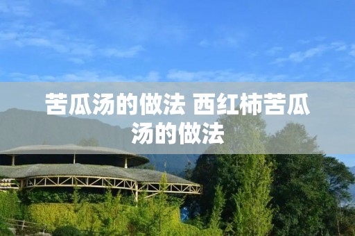 苦瓜汤的做法 西红柿苦瓜汤的做法