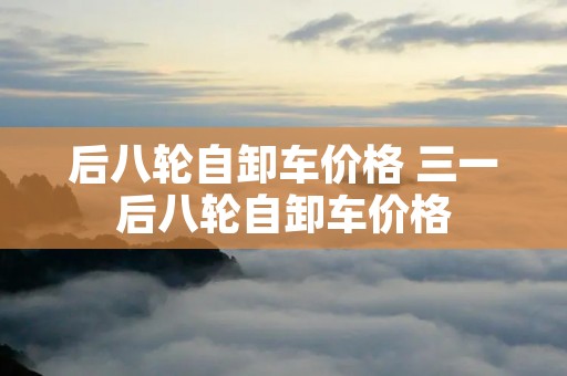 后八轮自卸车价格 三一后八轮自卸车价格