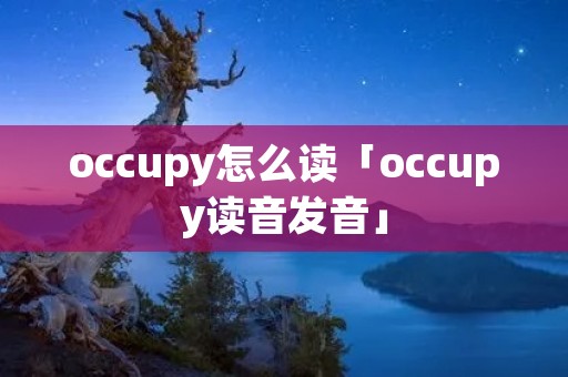 occupy怎么读「occupy读音发音」