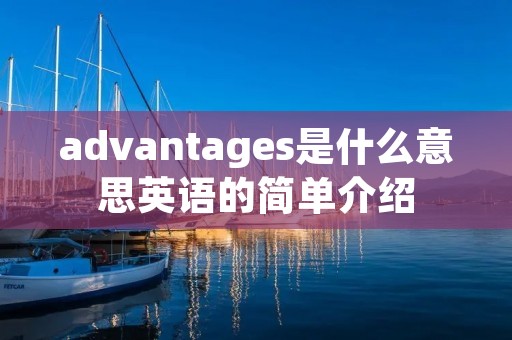 advantages是什么意思英语的简单介绍