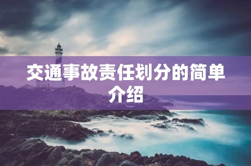 交通事故责任划分的简单介绍
