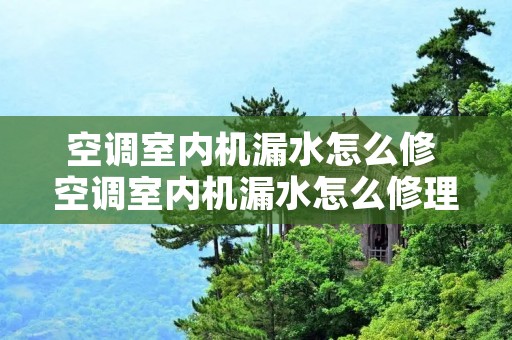空调室内机漏水怎么修 空调室内机漏水怎么修理