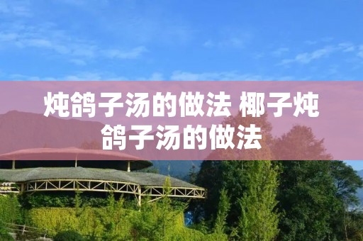 炖鸽子汤的做法 椰子炖鸽子汤的做法 炖鸽子汤的做法 椰子炖鸽子汤的做法