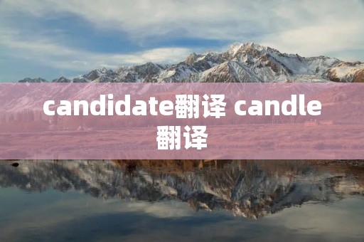 candidate翻译 candle翻译