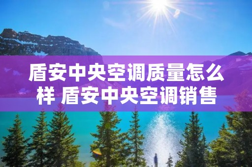 盾安中央空调质量怎么样 盾安中央空调销售**