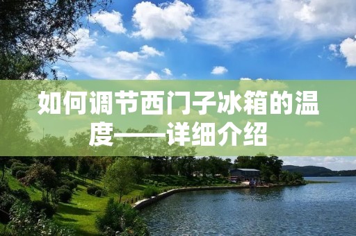 如何调节西门子冰箱的温度——详细介绍
