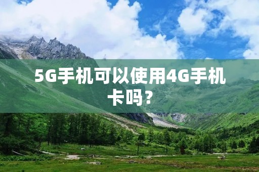 5G手机可以使用4G手机卡吗?