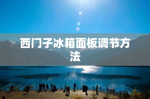 西门子冰箱面板调节方法