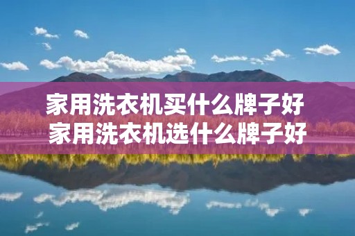 家用洗衣机买什么牌子好 家用洗衣机选什么牌子好