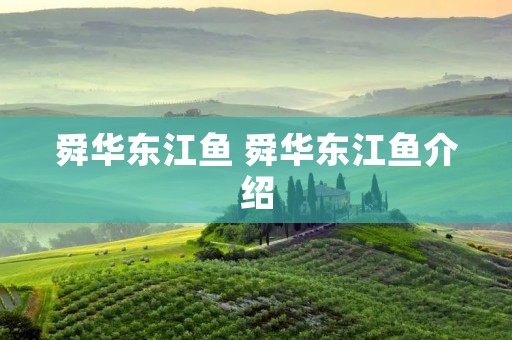 舜华东江鱼 舜华东江鱼介绍