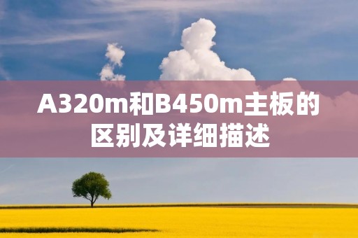 A320m和B450m主板的区别及详细描述