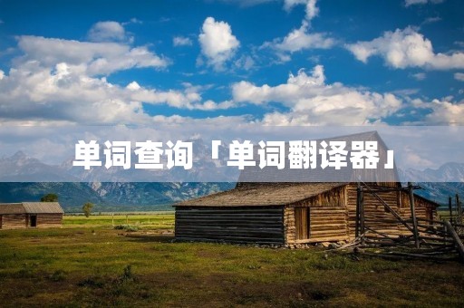 单词查询「单词翻译器」 单词查询「单词翻译器」