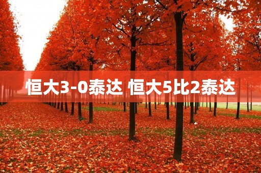 恒大3-0泰达 恒大5比2泰达