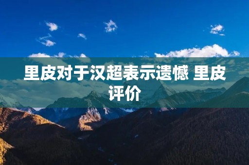 里皮对于汉超表示遗憾 里皮评价