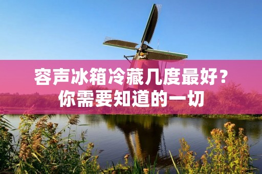 容声冰箱冷藏几度最好？你需要知道的一切