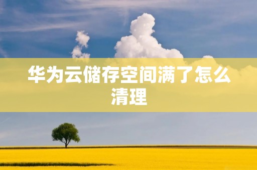 华为云储存空间满了怎么清理