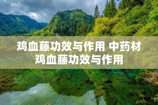 鸡血藤功效与作用 中药材鸡血藤功效与作用