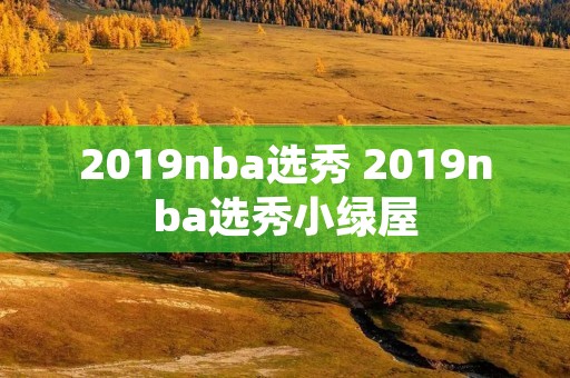 2019nba选秀 2019nba选秀小绿屋