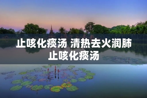 止咳化痰汤 清热去火润肺止咳化痰汤 止咳化痰汤 清热去火润肺止咳化痰汤