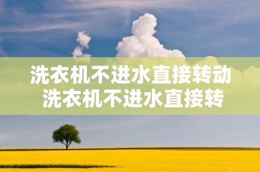 洗衣机不进水直接转动 洗衣机不进水直接转动怎么解决