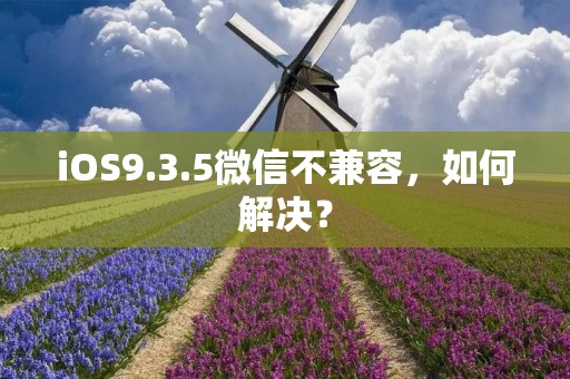 iOS9.3.5微信不兼容,如何解决?