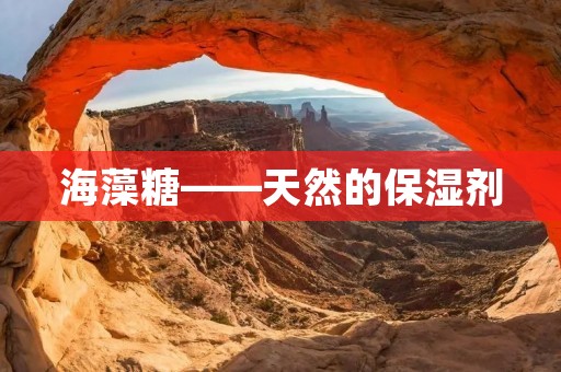 海藻糖——天然的保湿剂