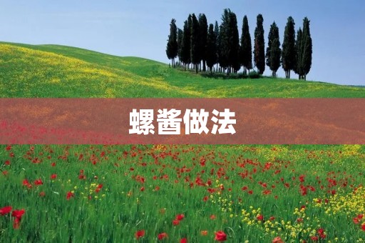 螺酱做法：家庭美食的必备技能