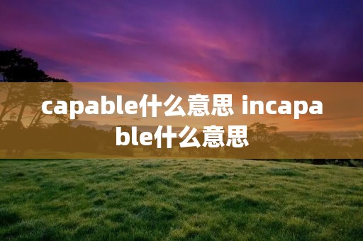 capable什么意思 incapable什么意思 capable什么意思 incapable什么意思
