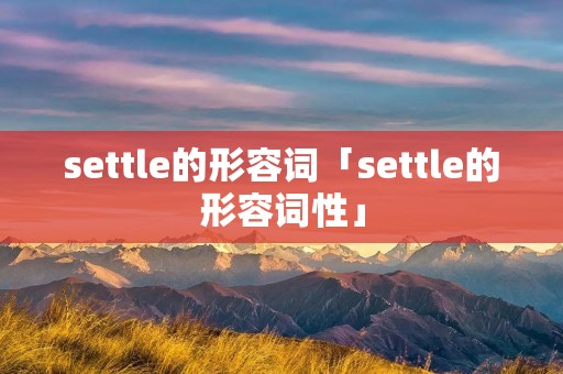 settle的形容词「settle的形容词性」