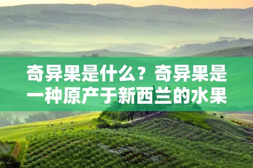 奇异果是什么?奇异果是一种原产于新西兰的水果,也被称为金毛果或猕猴桃。它的外观呈现出一个鲜明的棕色外皮,里面是绿色的果肉,上面有一层细小的黑色种子。奇异果在口感上有着独特的酸甜味道,而且营养价值非常高,是一种健康的水果。