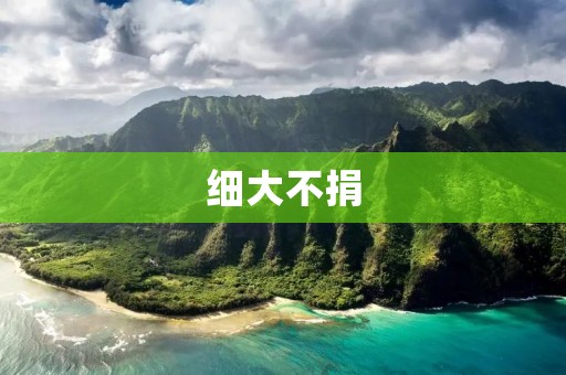 细大不捐:用心做好每一件事,不求回报 细大不捐:用心做好每一件事,不求回报