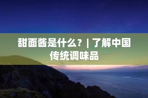 甜面酱是什么?| 了解中国传统调味品
