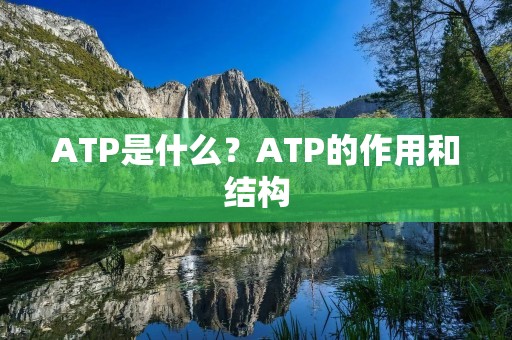 ATP是什么?ATP的作用和结构