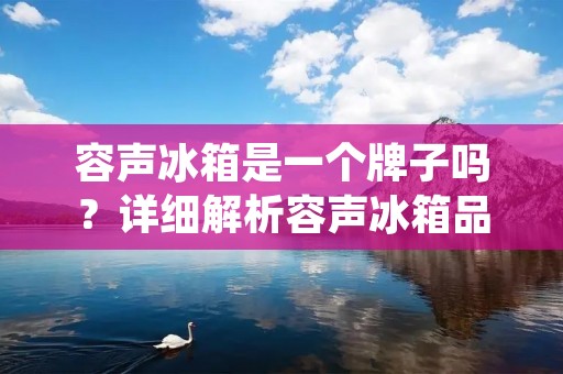 容声冰箱是一个牌子吗？详细解析容声冰箱品牌