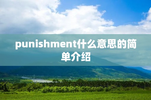 punishment什么意思的简单介绍