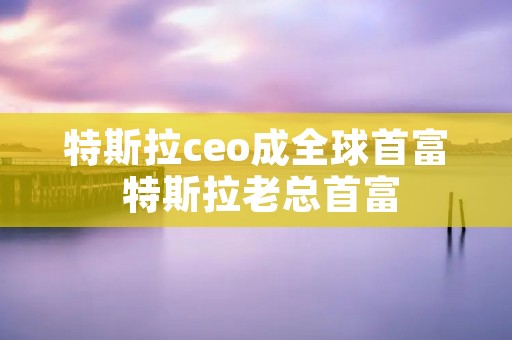 特斯拉ceo成全球首富 特斯拉老总首富