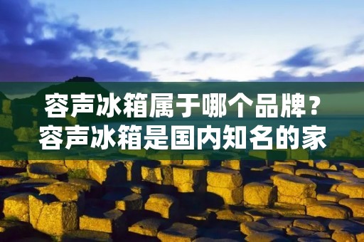 容声冰箱属于哪个品牌？容声冰箱是国内知名的家电品牌，属于容声集团旗下的产品之一。容声集团成立于1991年，总部位于广东省佛山市，是一家集研发、生产、销售为一体的大型家电企业。容声集团拥有多个家电品牌，如容声、美的、小天鹅、海尔等，其中容声冰箱就是容声品牌的代表产品之一。