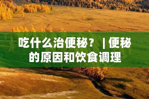 吃什么治便秘? | 便秘的原因和饮食调理