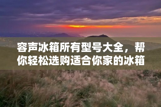 容声冰箱所有型号大全，帮你轻松选购适合你家的冰箱！