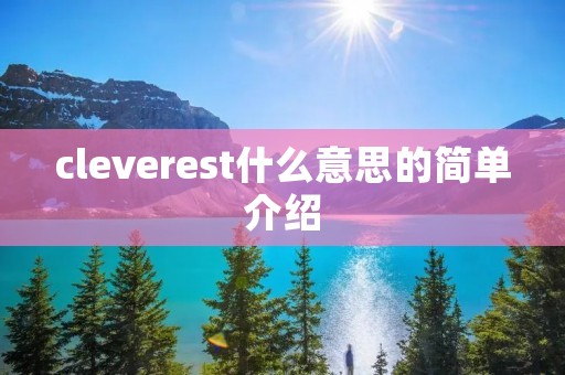 cleverest什么意思的简单介绍