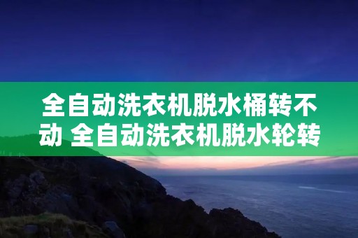 全自动洗衣机脱水桶转不动 全自动洗衣机脱水轮转桶不转